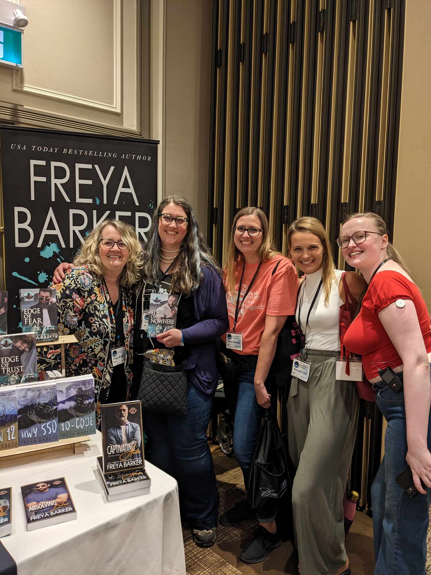 Left to right: author Freya Barker me, Alexandra's sister, Alexandra, and our new friend Maddie who we met at Ignite!