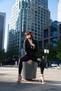 A glamours photo of Rowan Rossler wearing the sickest stilettos you ever did see!