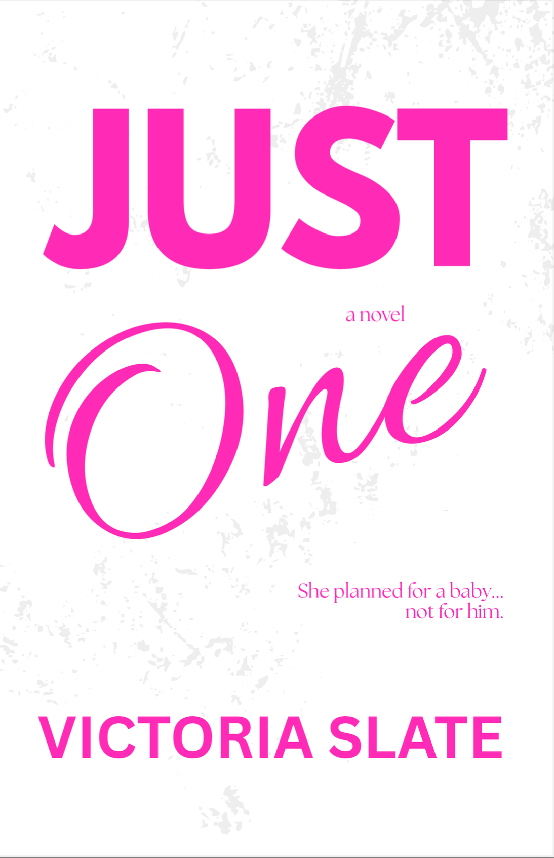 Title and Author in bright pink font, white background with textured overlay.
